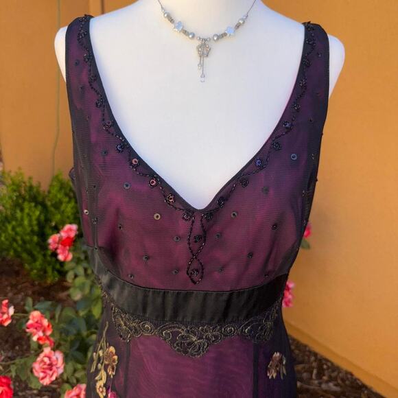 Whimsigoth fairy 90s adrianna papell beaded dress - Picture 2 of 6